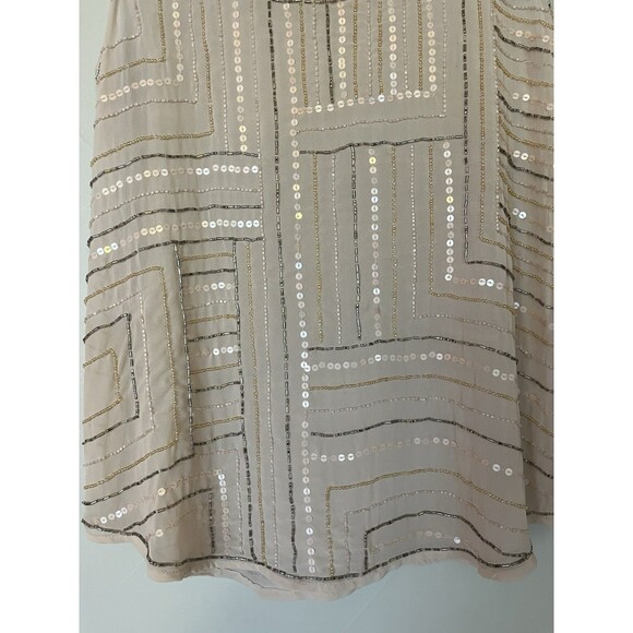 Guess Beaded Sequined Chiffon Tank Camisole Pale Pink, XS - Picture 8 of 11